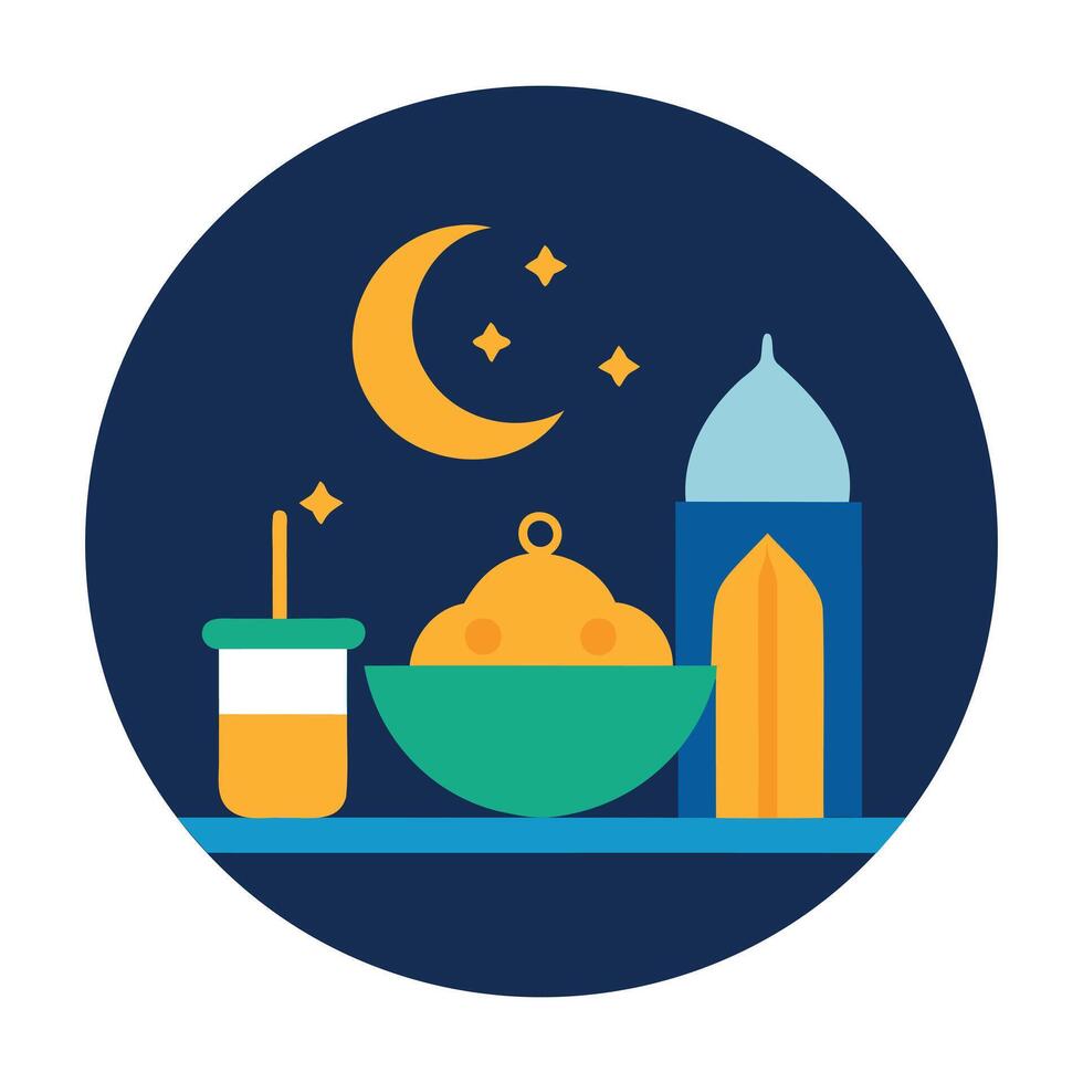 Colorful Iftar Food Set vector