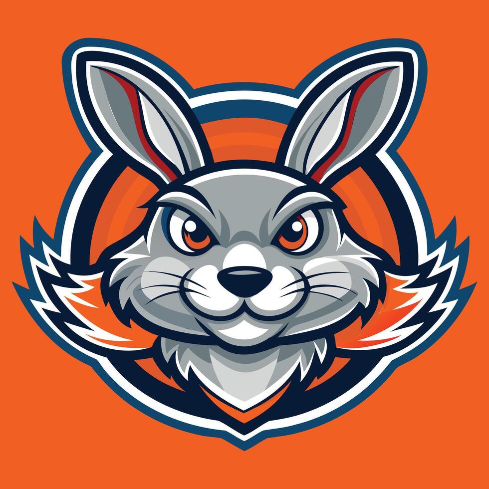 Playful Rabbit Head Mascot Logo Design vector