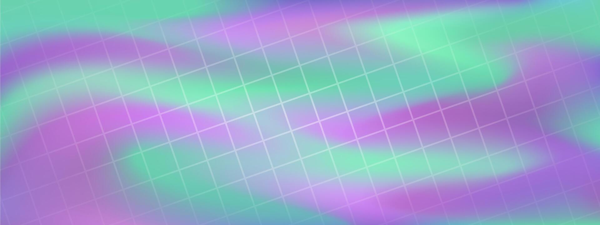 Retro background with geometric grid on the colorful blended background. backdrop, illustration, y2k aesthetics. vector