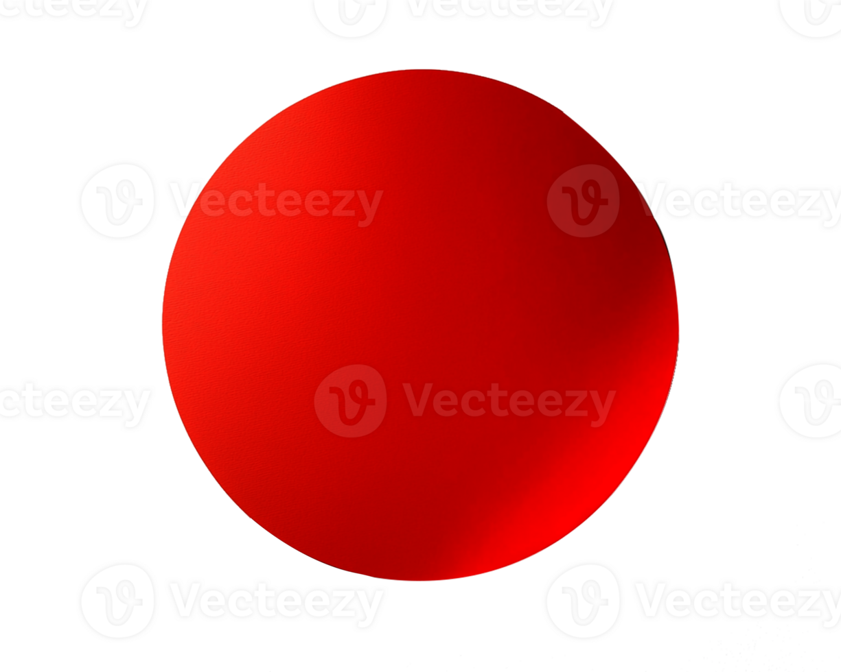 Bold Red Circle with Minimalist Design Isolated on Solid Background png