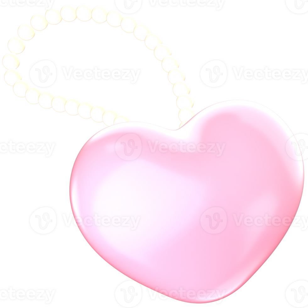 Heart Keychain 3D Kawaii Stationery Stickers Illustration for Decorations png