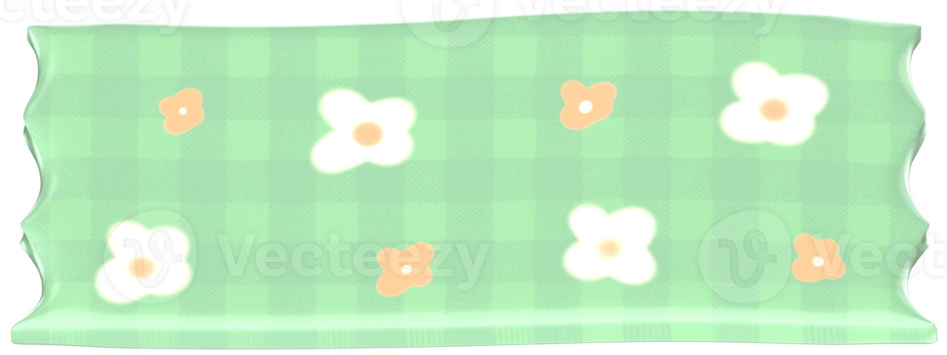 Green Washi Tape 3D Kawaii Stationery Stickers Illustration for Decorations png