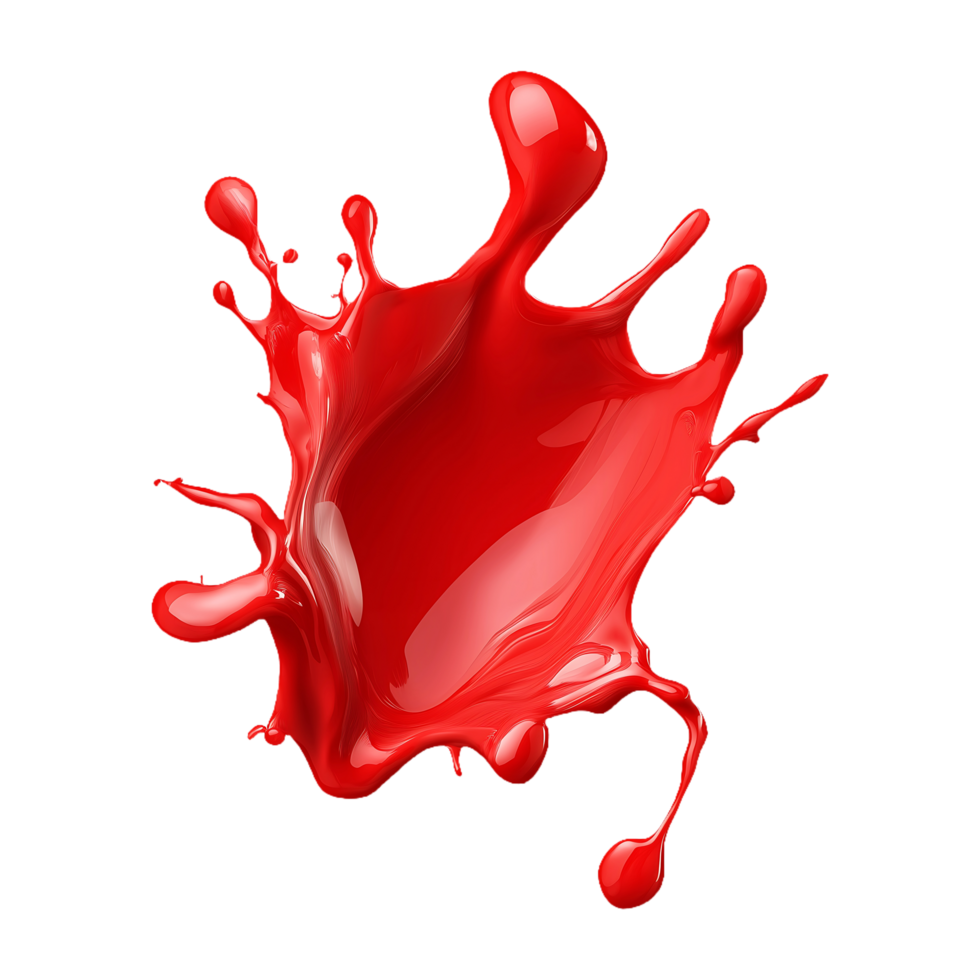 Dynamic splash of red paint frozen in mid-air, capturing vibrant and artistic motion, ideal for creative, abstract, and artistic themes in digital art, design, and modern visuals png