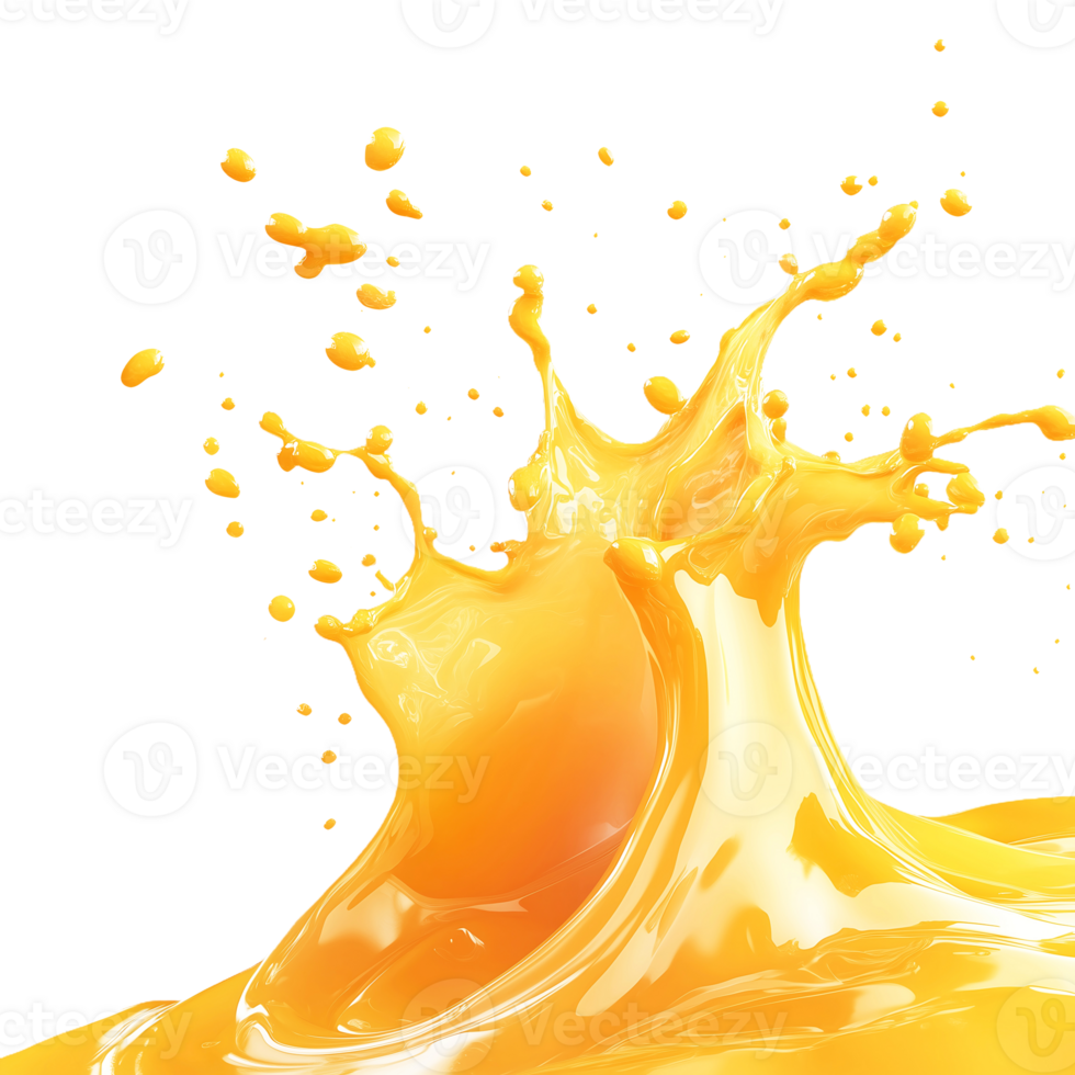 orange juice splash illustration on transparent background png