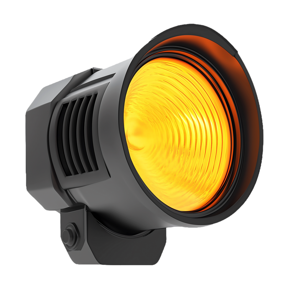 a spotlight with a yellow light on a transparent background png