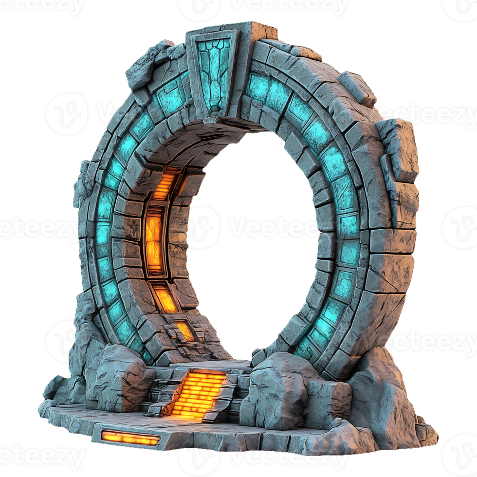 Sci-Fi Futuristic Portal Glowing Gateway to Another World png