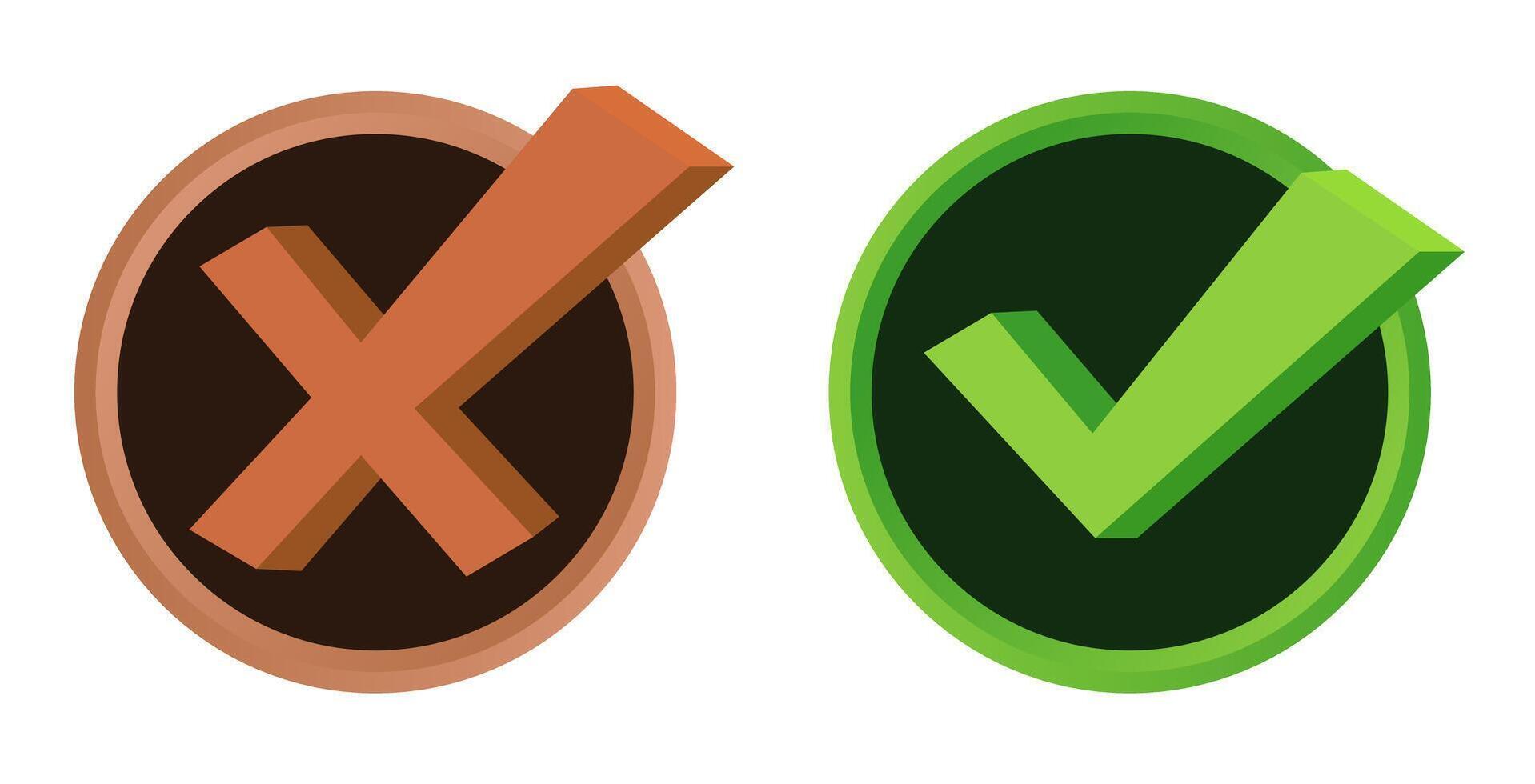 A set of volumetric buttons. vector