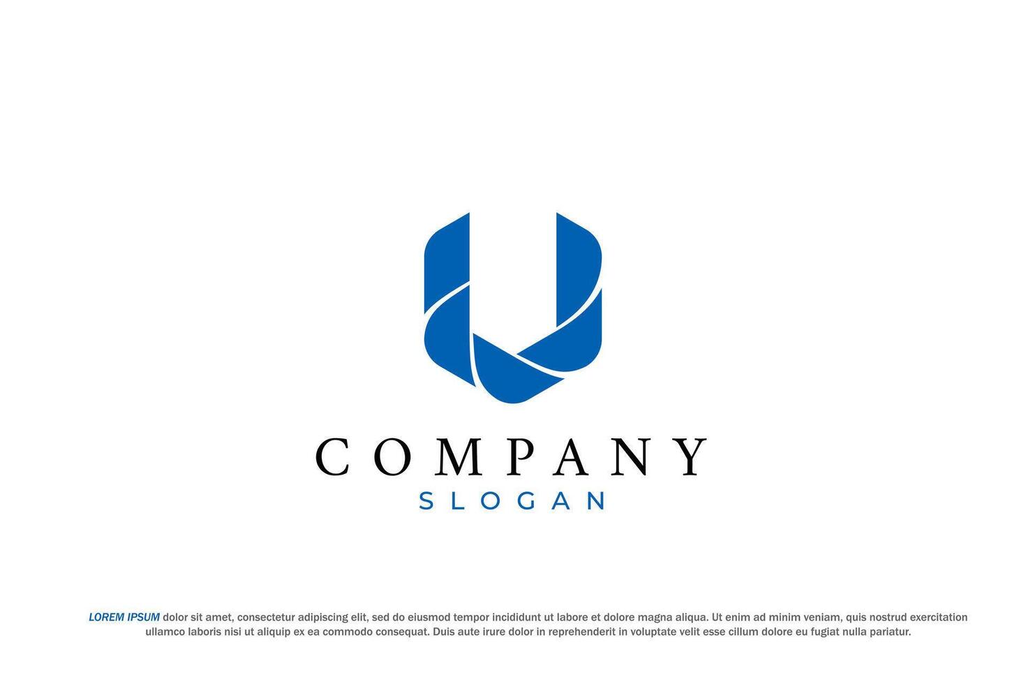 Modern U Logo Design in Blue for Corporate Identity vector