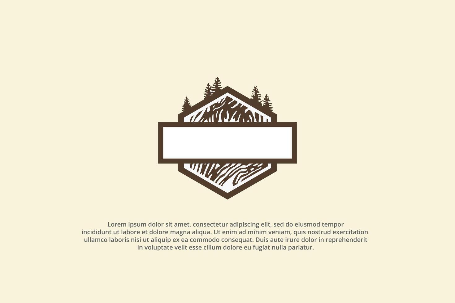 carpentry hexagon emblem wood pattern and tree logo vector