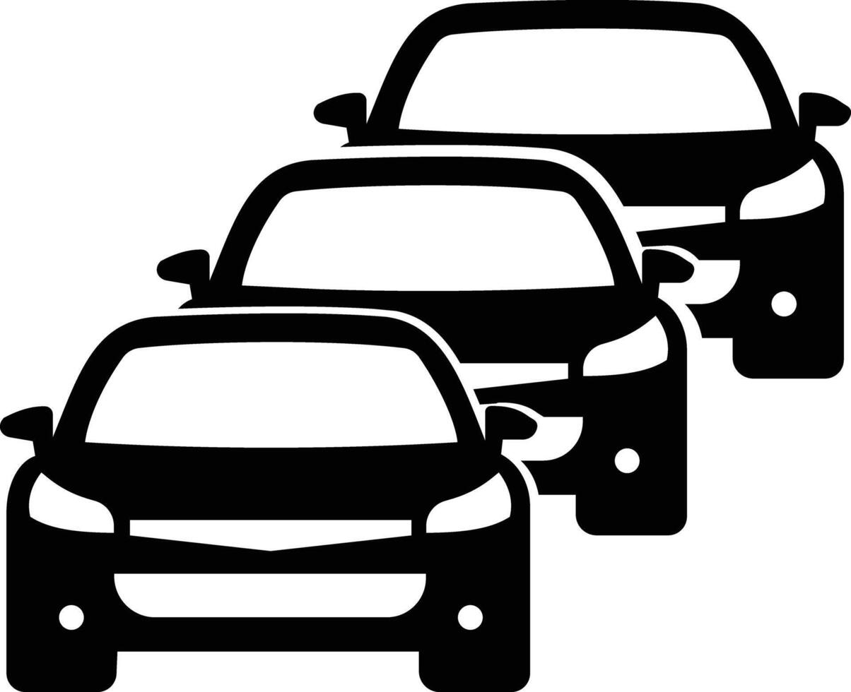 Traffic Jam icon. cars icon. black design in trendy style. pictogram isolated on white vector