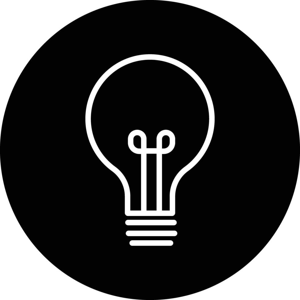 bulb icon. Outline light bulb in black circle. isolated on white background. vector