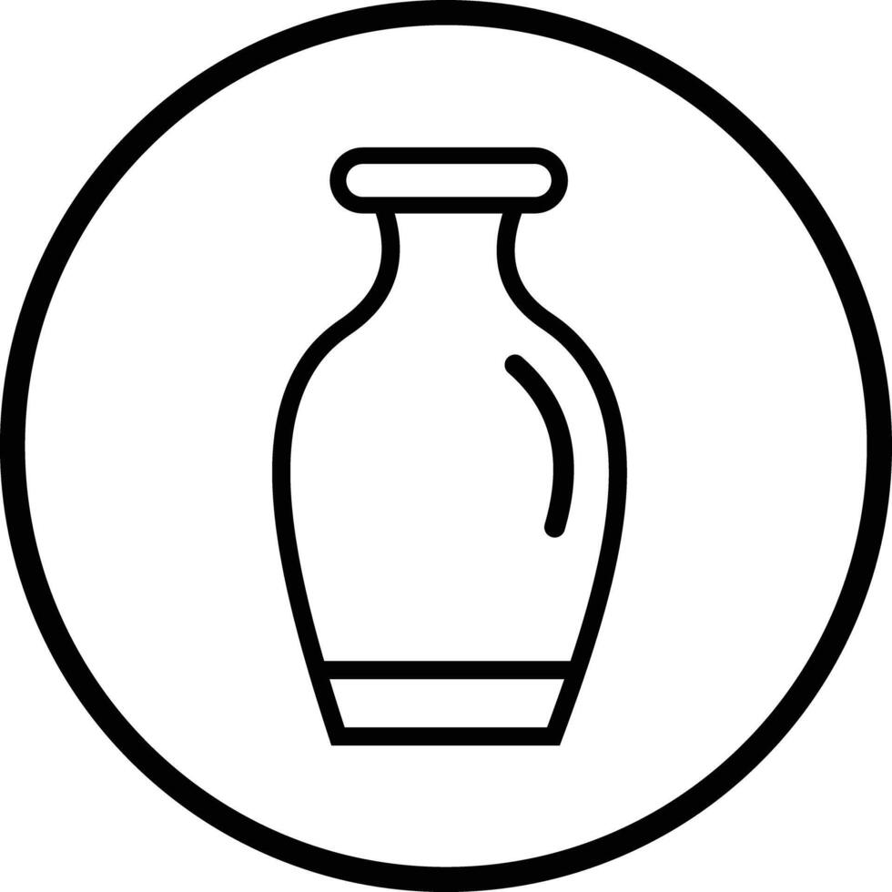 Antique vases icon. symbol illustration isolated on white background, inside circle shape. design in trendy style. Glass jar icon vector