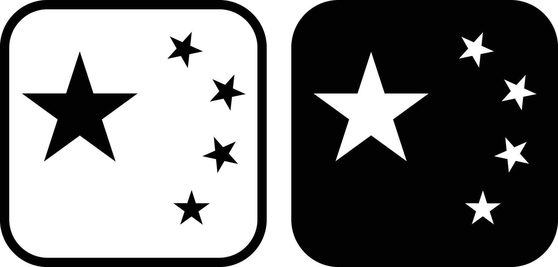 China flag icon set. Black square with stars inside. in trendy style vector