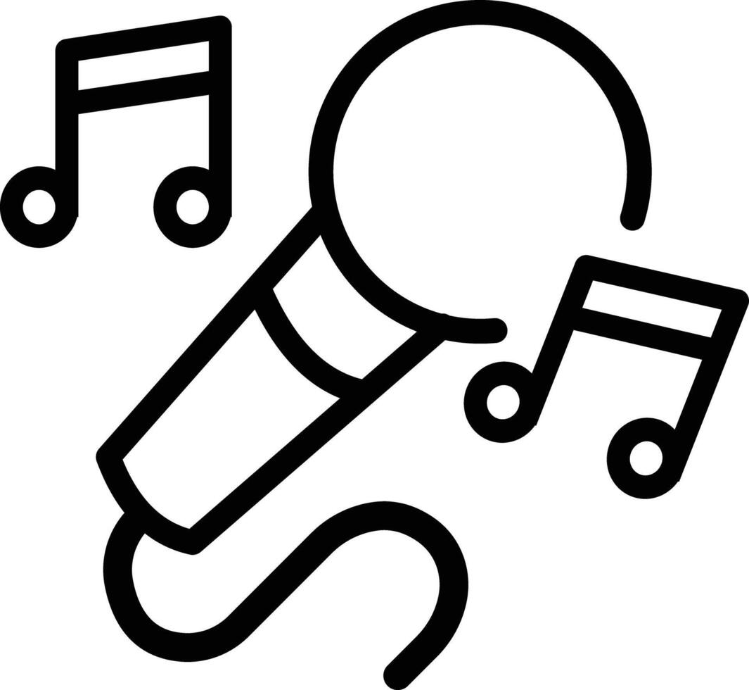 Microphone with wire icon. isolated on white background. flat style. Musical item for singing, performances, karaoke. in black style. decorations, logo. vector