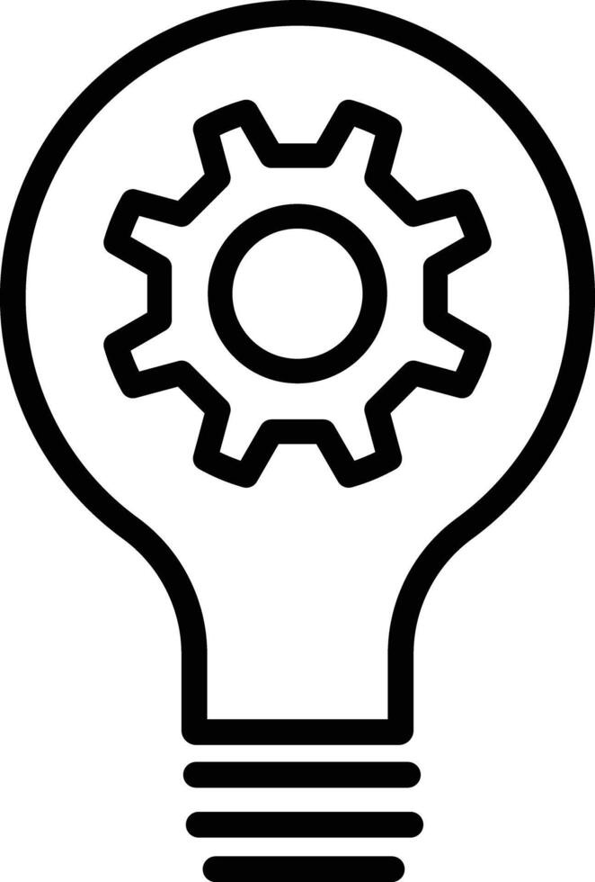 Light bulb and gear outline icon. innovation icon. Light bulb and cog inside. Premium quality graphic design element. Modern sign, outline symbol vector
