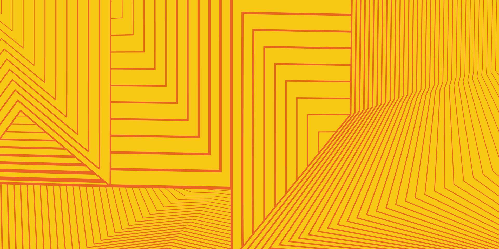 Modern Abstract Yellow and Orange Line Pattern with Overlapping Geometric Structures. Bright and bold design with angular lines, perspective grids, and warm colors. Ideal for posters, flyers, web vector