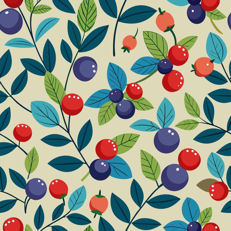 Berry print is seamless vector