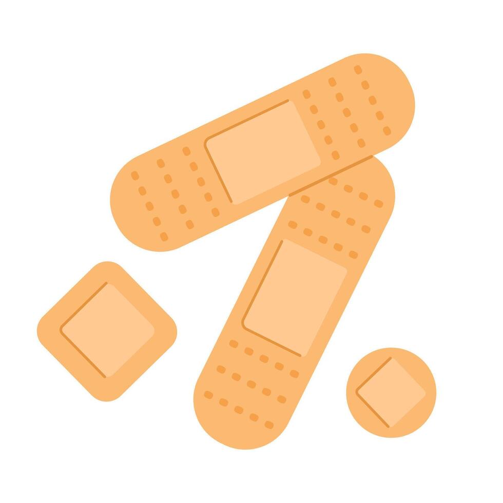 First aid plaster strip medical patch. Flat isolated illustration vector