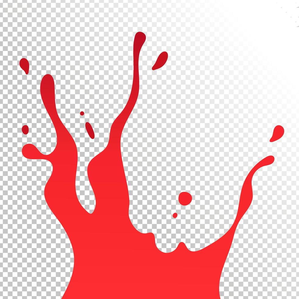Red paint splash . Splatter red paint fluid vector