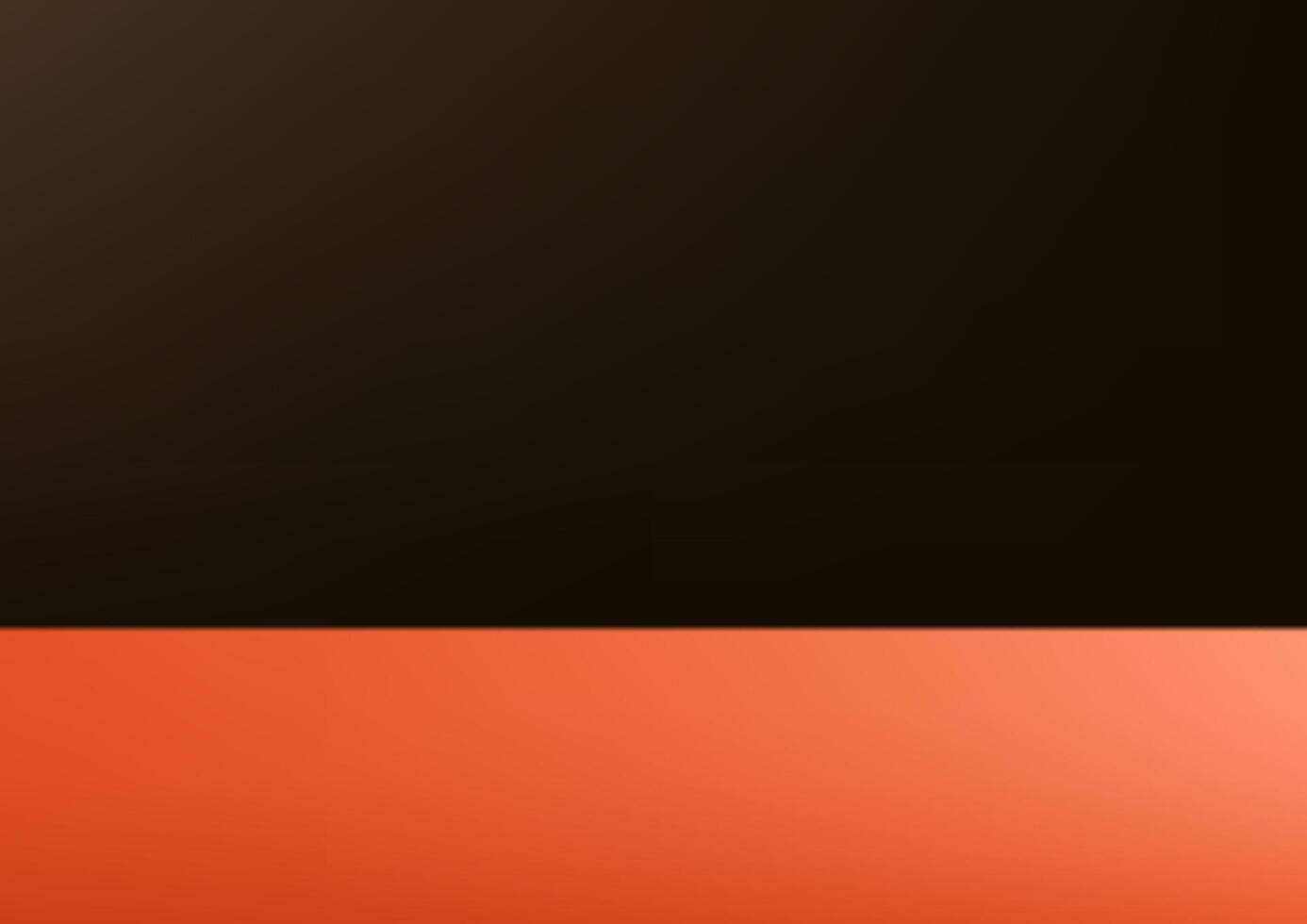 Empty dark brown and orange studio background space for selling products, backdrop, wallpaper, background, text. illustration. vector