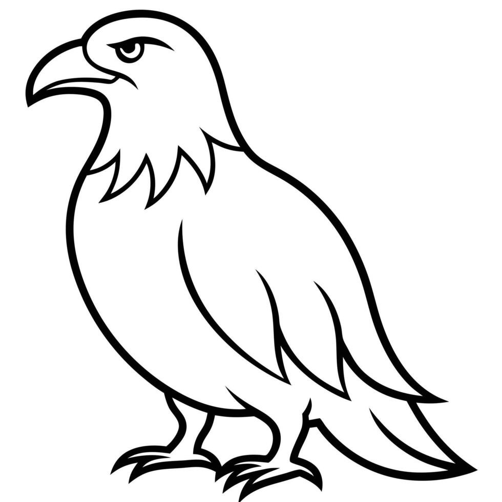 Stylized Eagle Illustration Isolated On White Background Graphic Animal Clipart vector
