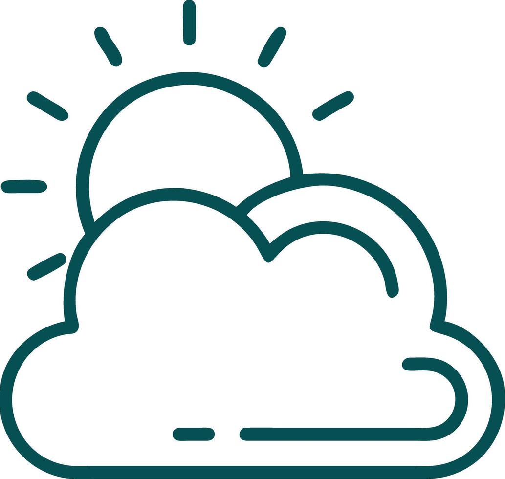 Outline Icon Showing Sun Behind Cloud Perfect For Weather Forecast Designs vector