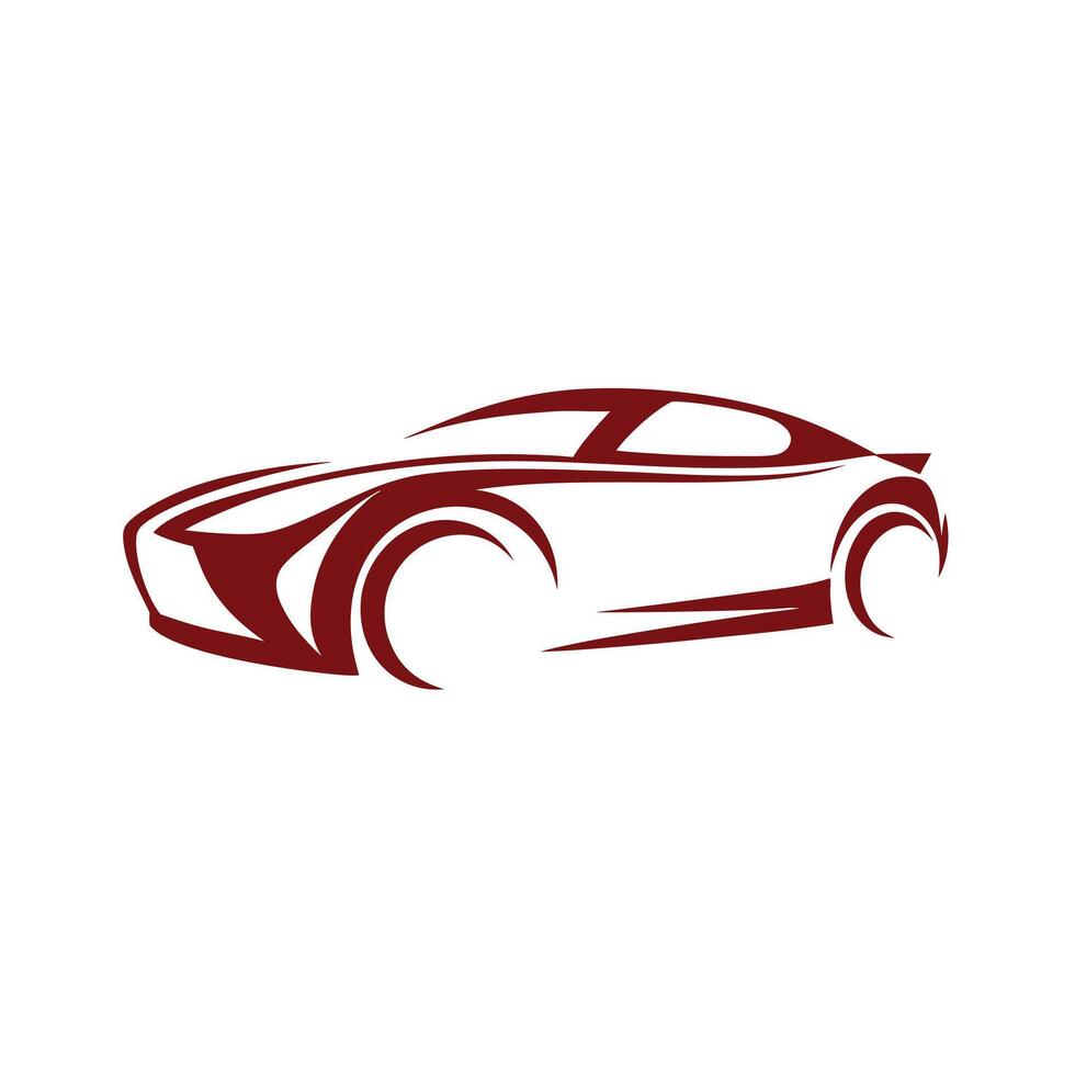 Modern Car Silhouette Icon Stylish Automotive Design Illustration Template vector