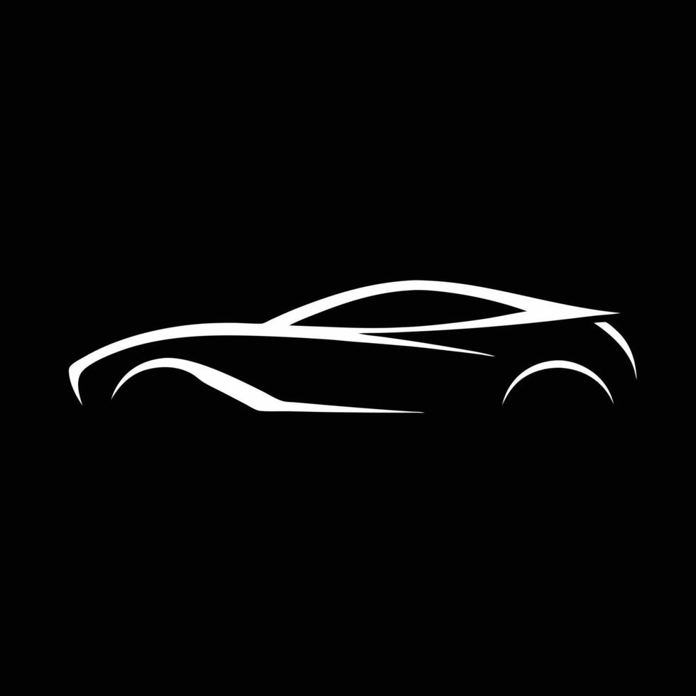 Modern Car Silhouette Illustration Minimalist Automotive Design Concept Line Art Vehicle vector