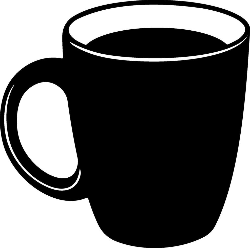 Black and White Icon of a Coffee or Tea Cup vector