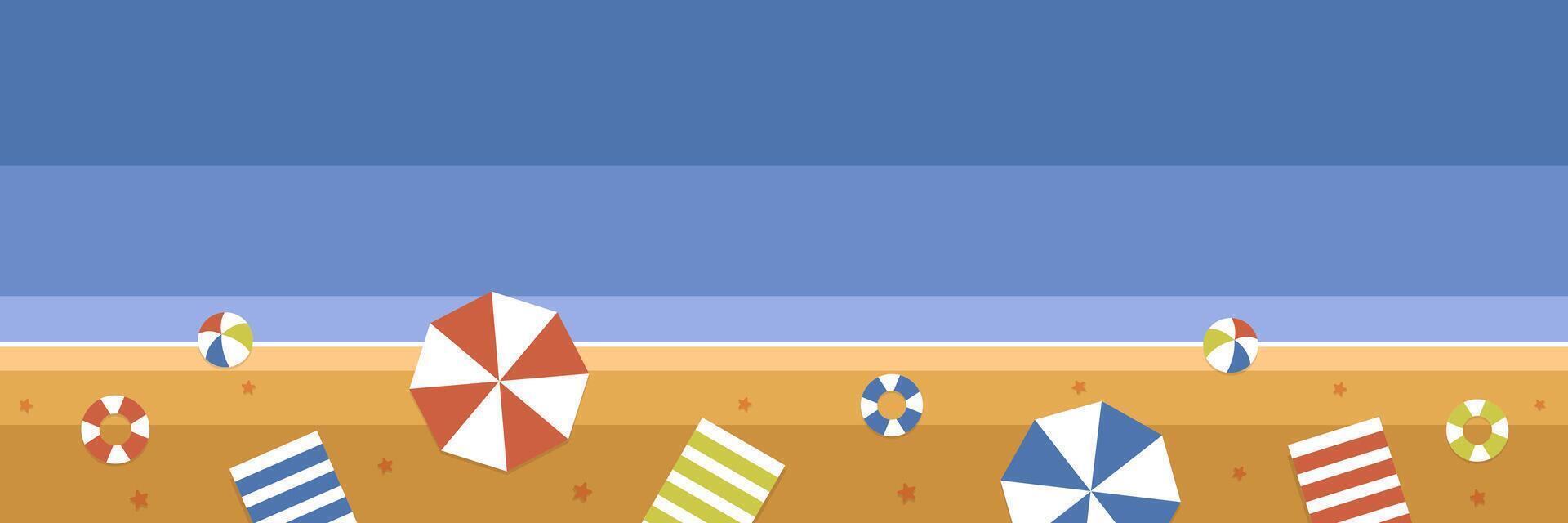 Banner top view beach background vector