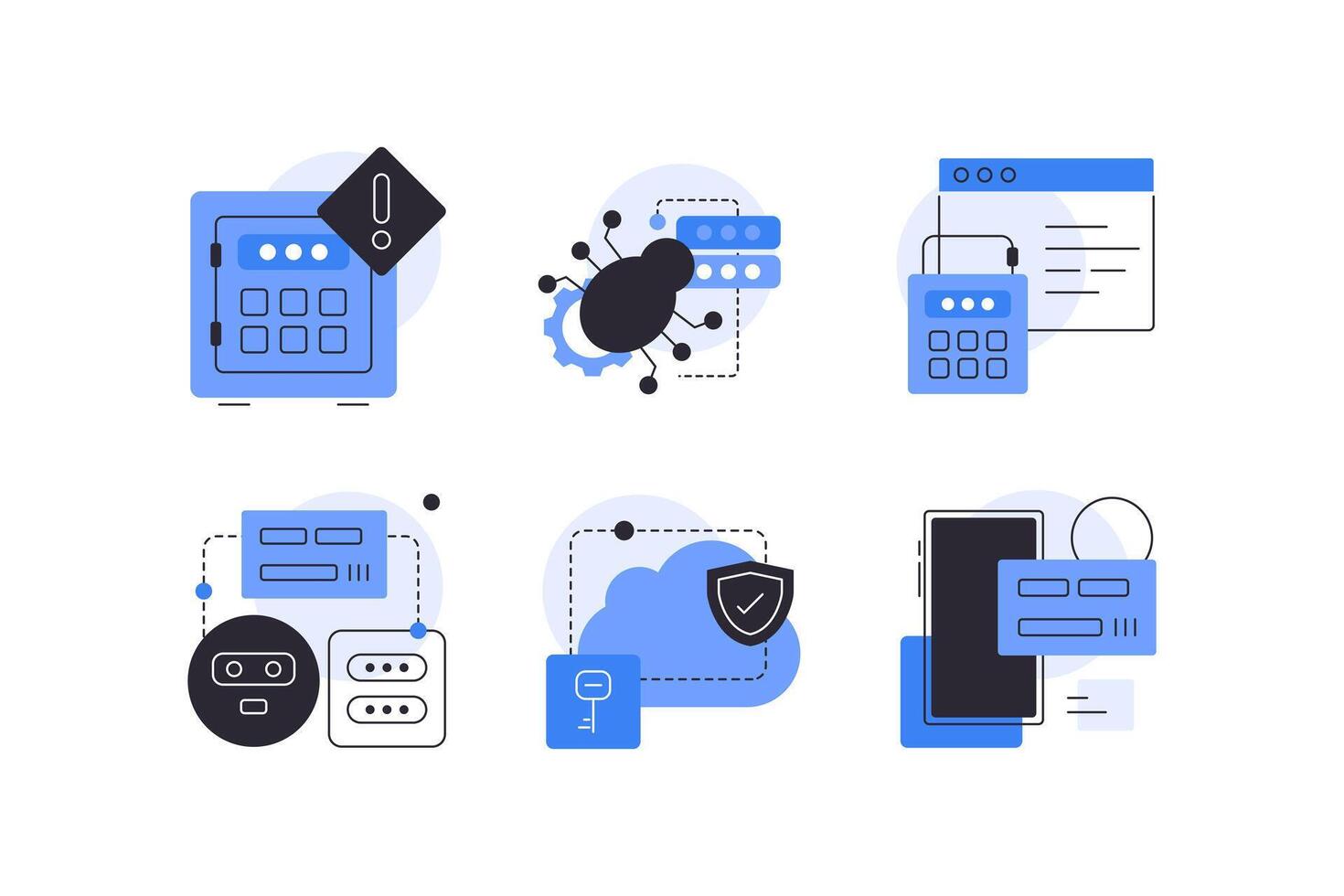 Cyber security. Scam and phishing vector