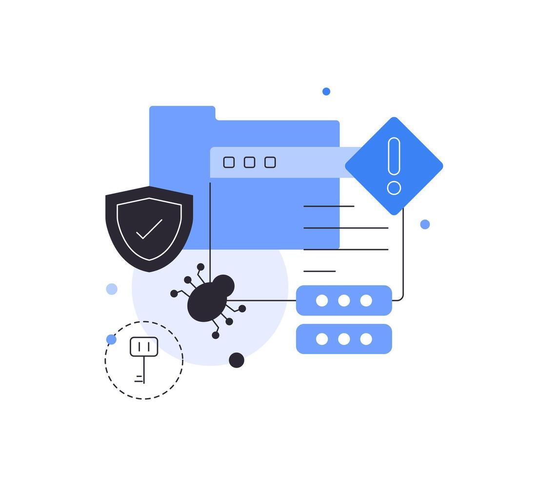 Protection, safety, password security, antivirus vector