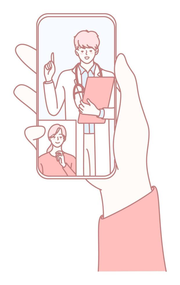 Engaging in a Telehealth Consultation with a qualified Virtual Medical Professional is essential vector