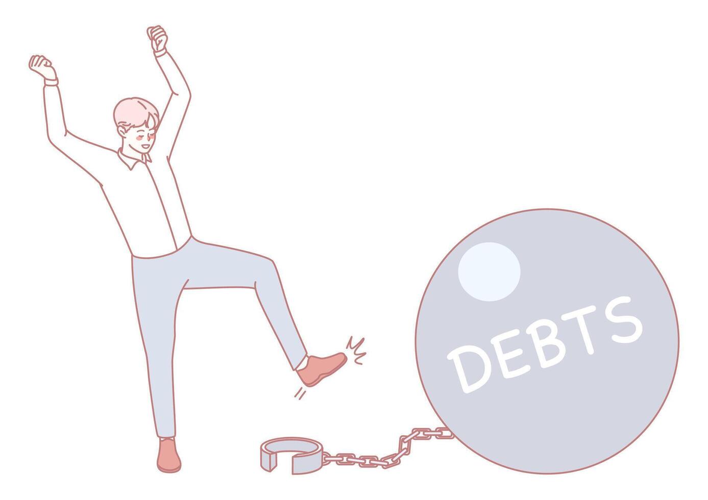 Breaking Free from Debt A Compelling Visual Representation of Financial Freedom and Empowerment vector