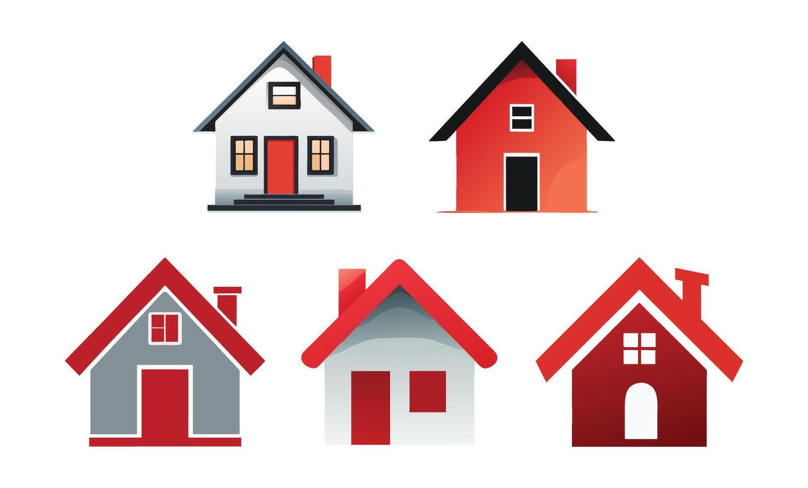 Collection of House Icons for Real Estate, Home, or Architecture Designs vector