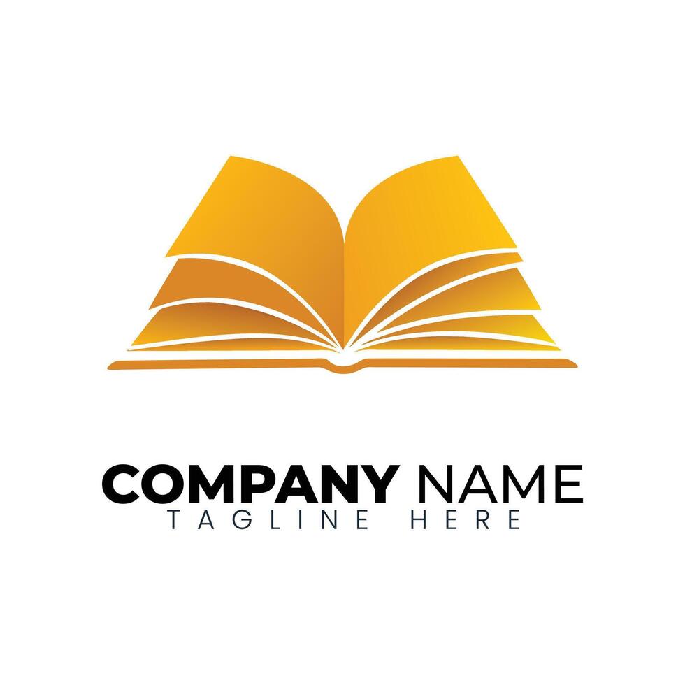 Open Book with Abstract Flame Logo for Education, Knowledge, or Creative Learning Brand vector
