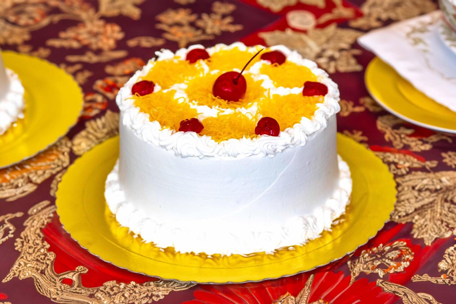 Classic Marta Rocha cake pie developed in honor of Miss Brazil made with egg thread, baba de moca, walnuts, btg photo