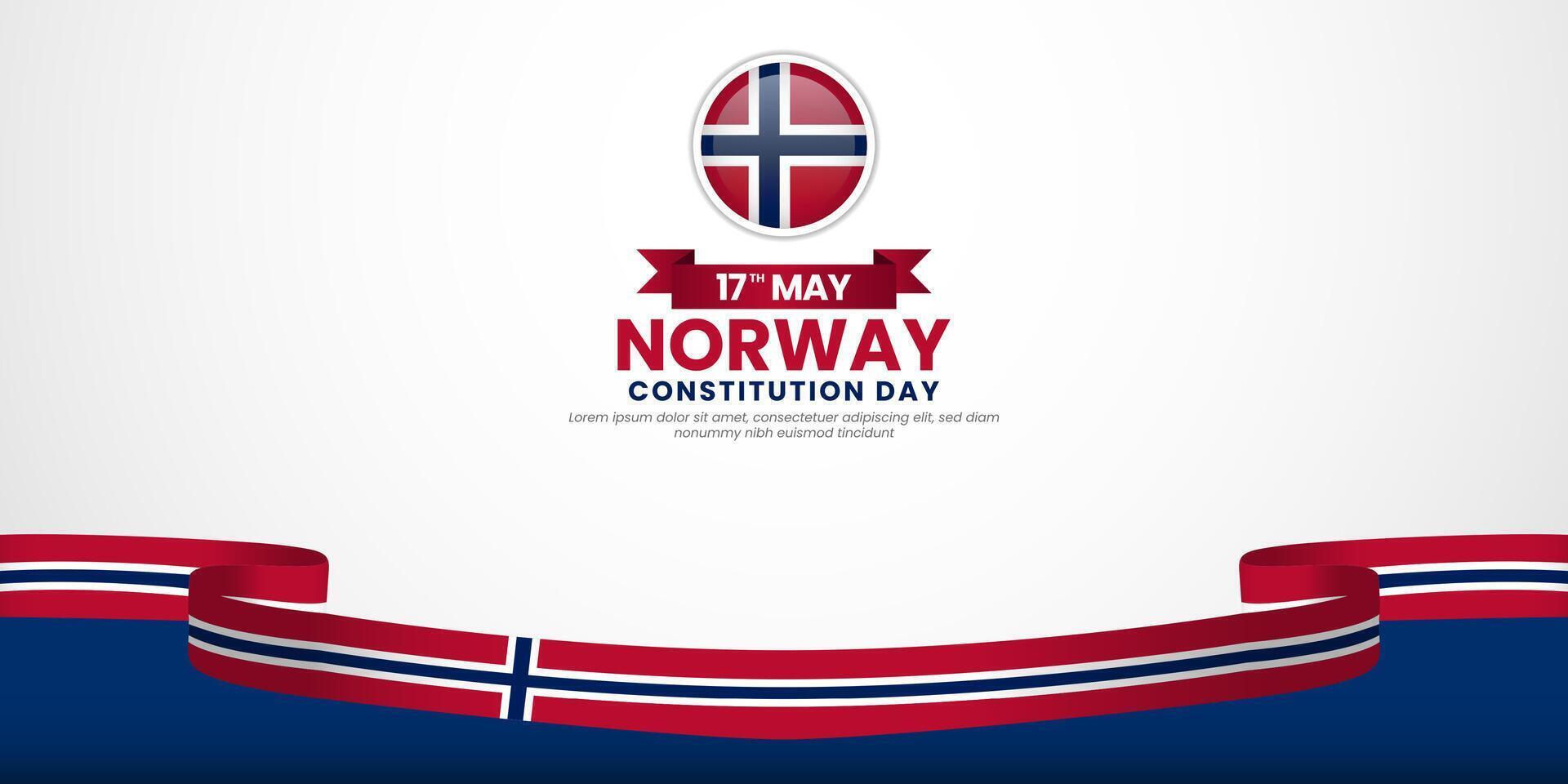 Norway waving flag banner background for Norway independence day with blankspace area vector
