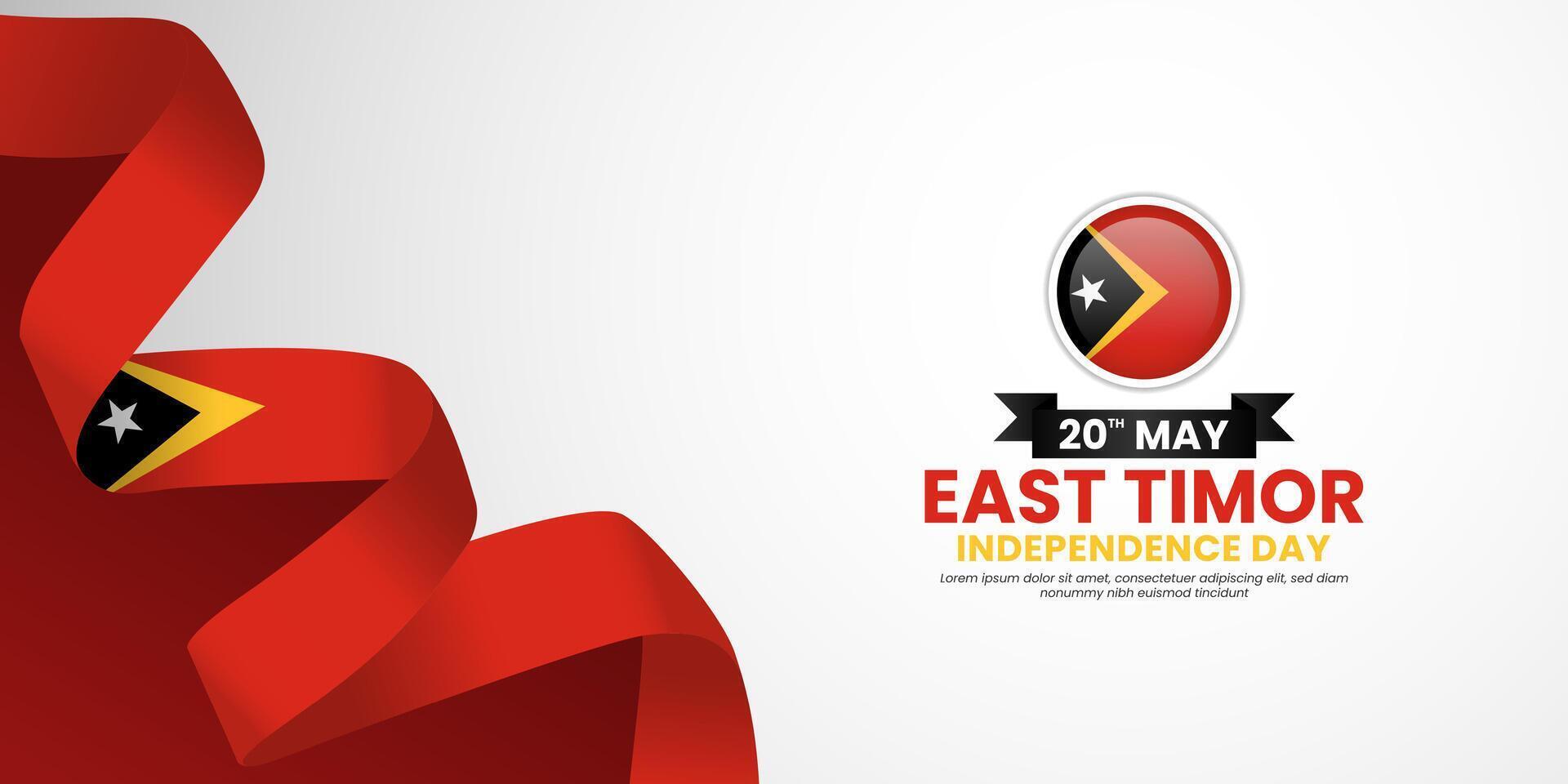 East Timor independence day Waving RIbbon Flag background design with blank space area vector