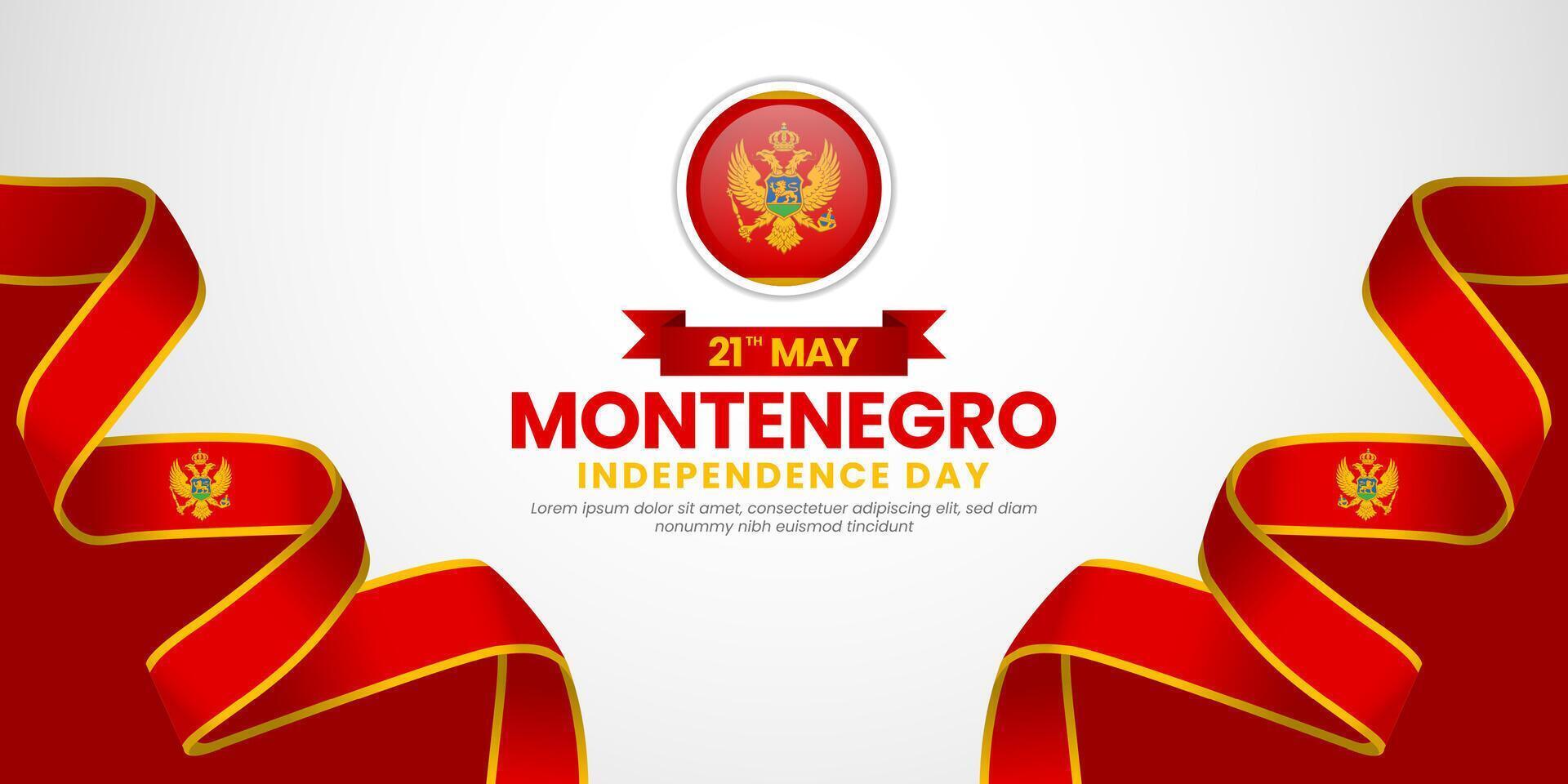 Montenegro flag for National day background. Template for independence day banner design vector