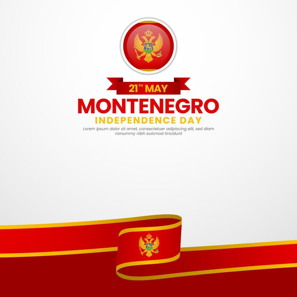 Montenegro flag for montenegro independence day background with waving ribbon flag vector