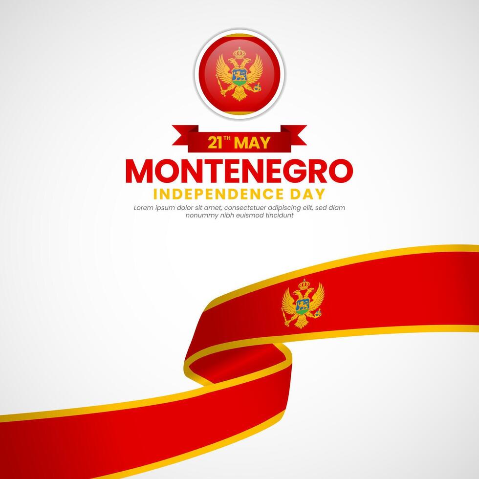 Montenegro flag for montenegro independence day banner background with waving flag vector