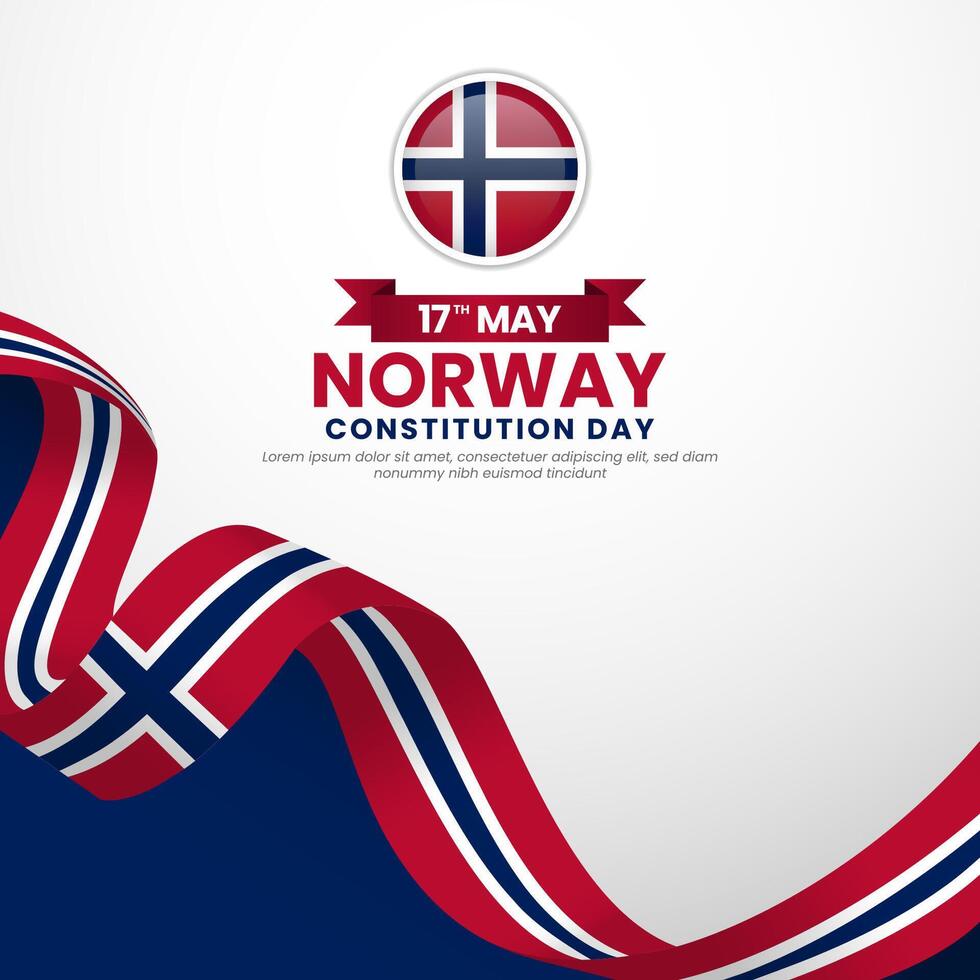Norway flag banner template for norway independence day with blankspace area vector