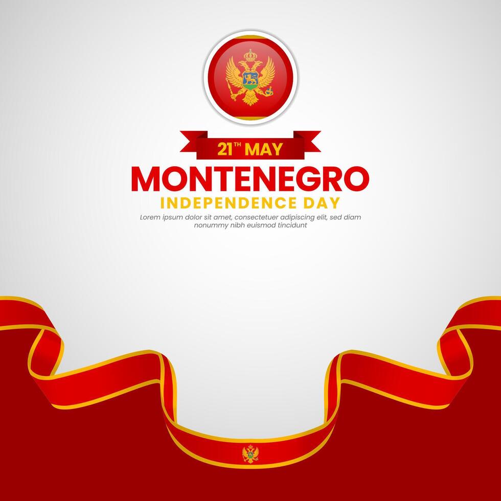 Montenegro flag for montenegro independence day banner background with waving ribbon flag vector