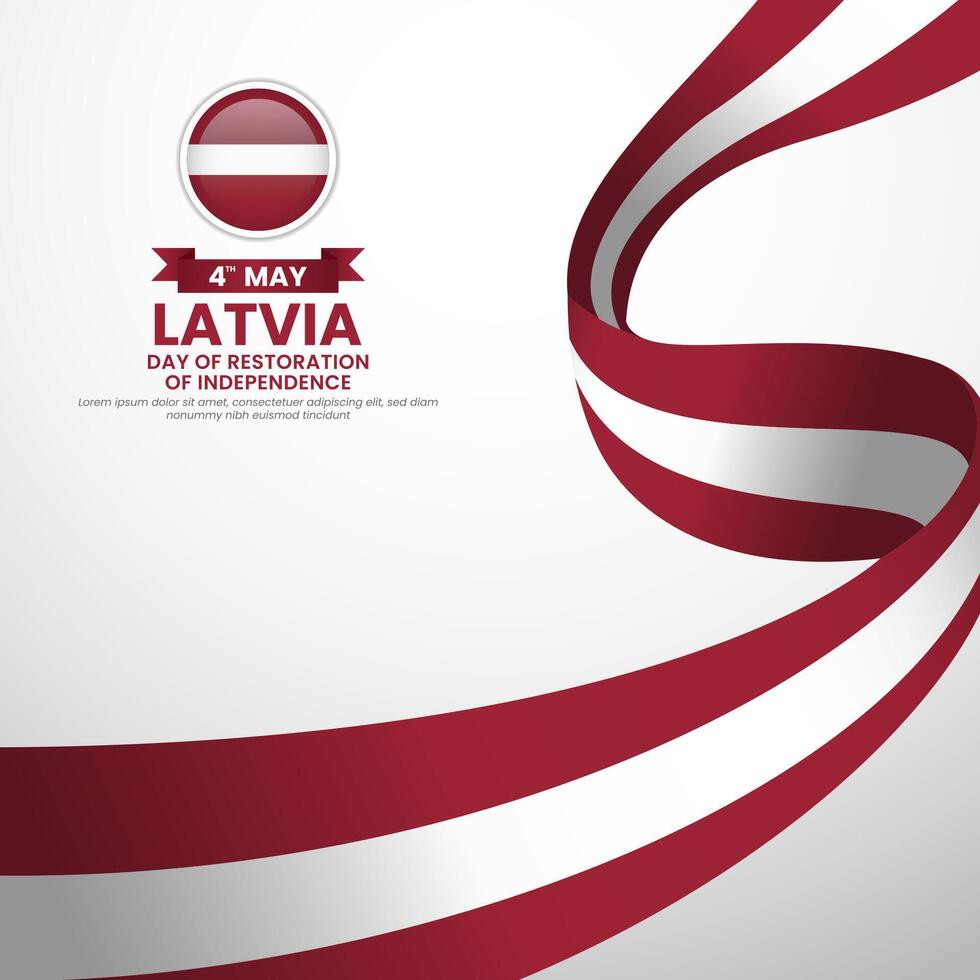 Latvia day of Restoration of Independence Celebration Square Background with blank space area vector