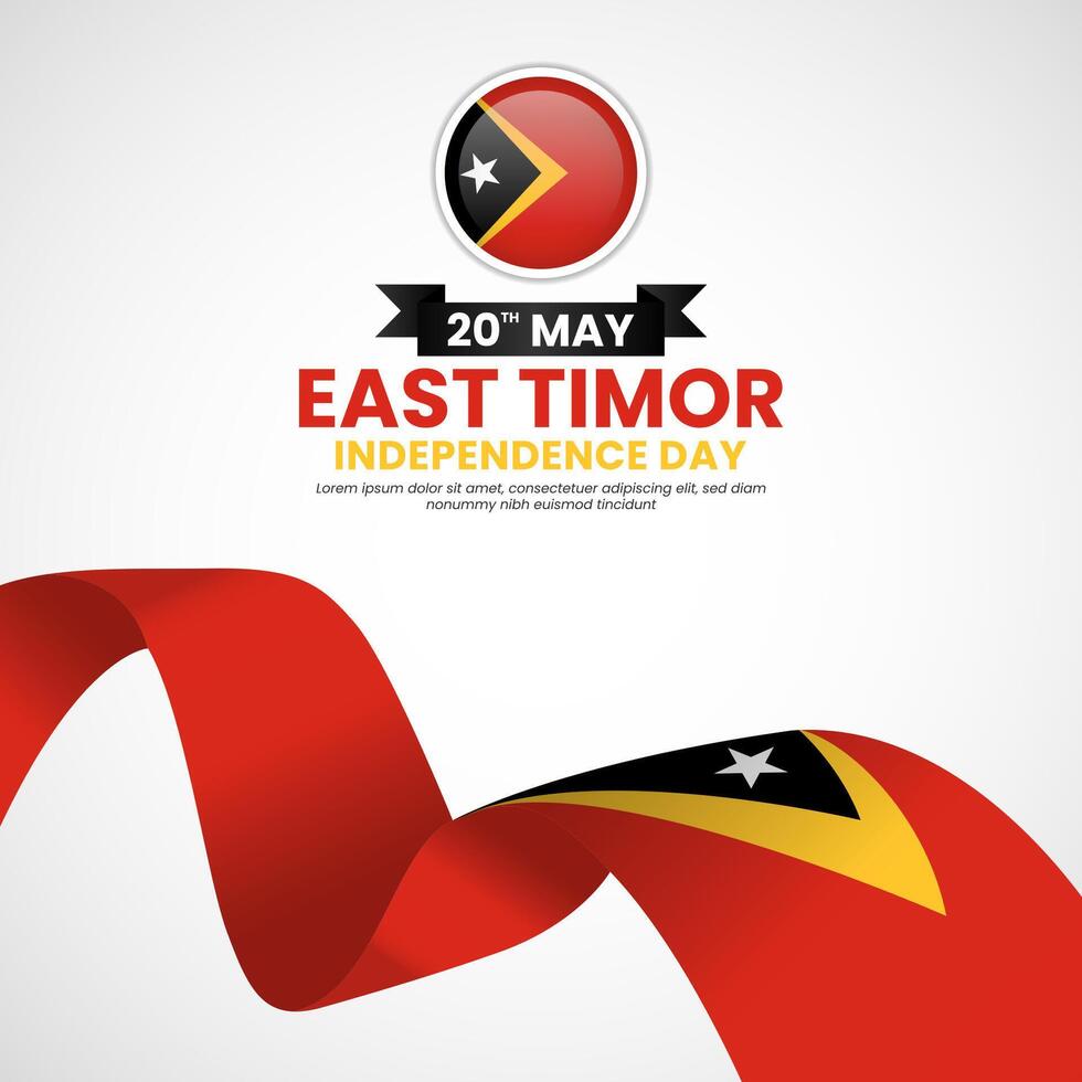 East timor independence day square banner background for national celebration with ribbon flag vector