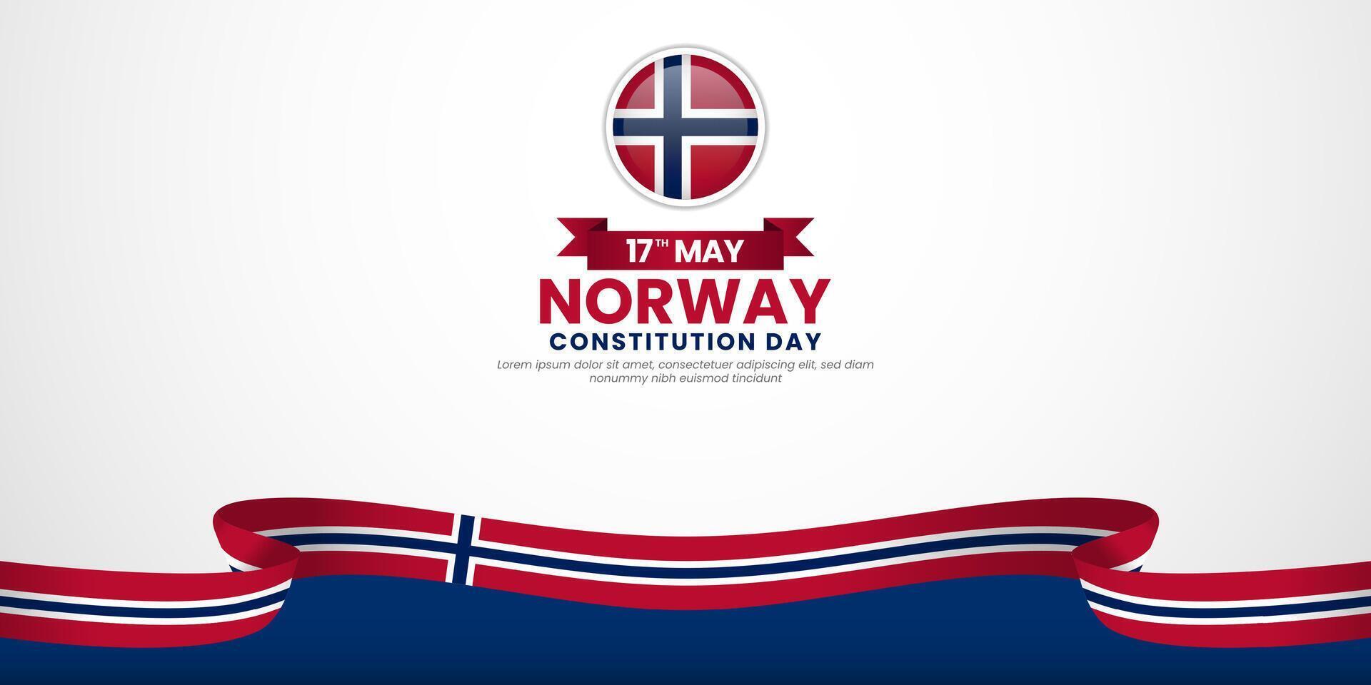 Norway National flag for Norway Independence Day banner background with copyspace area vector