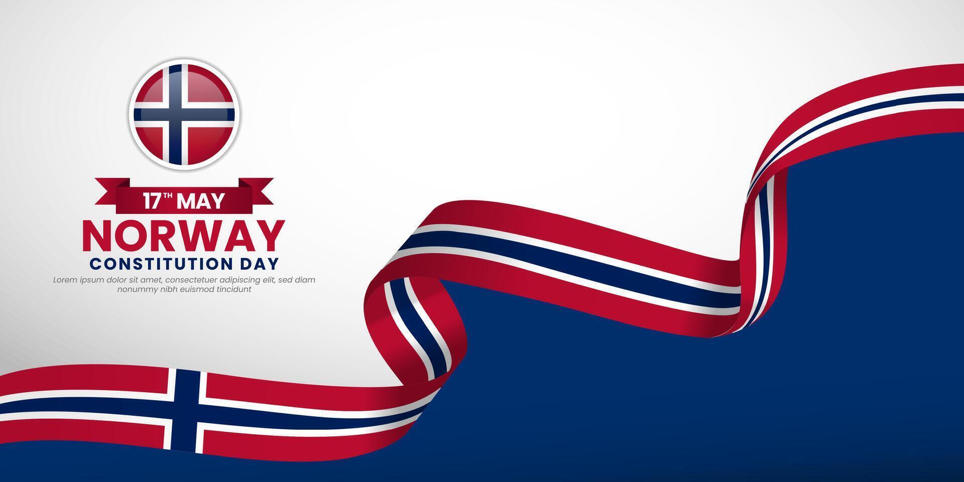 Norway 3d National flag for Norway Independence Day background with copyspace area vector