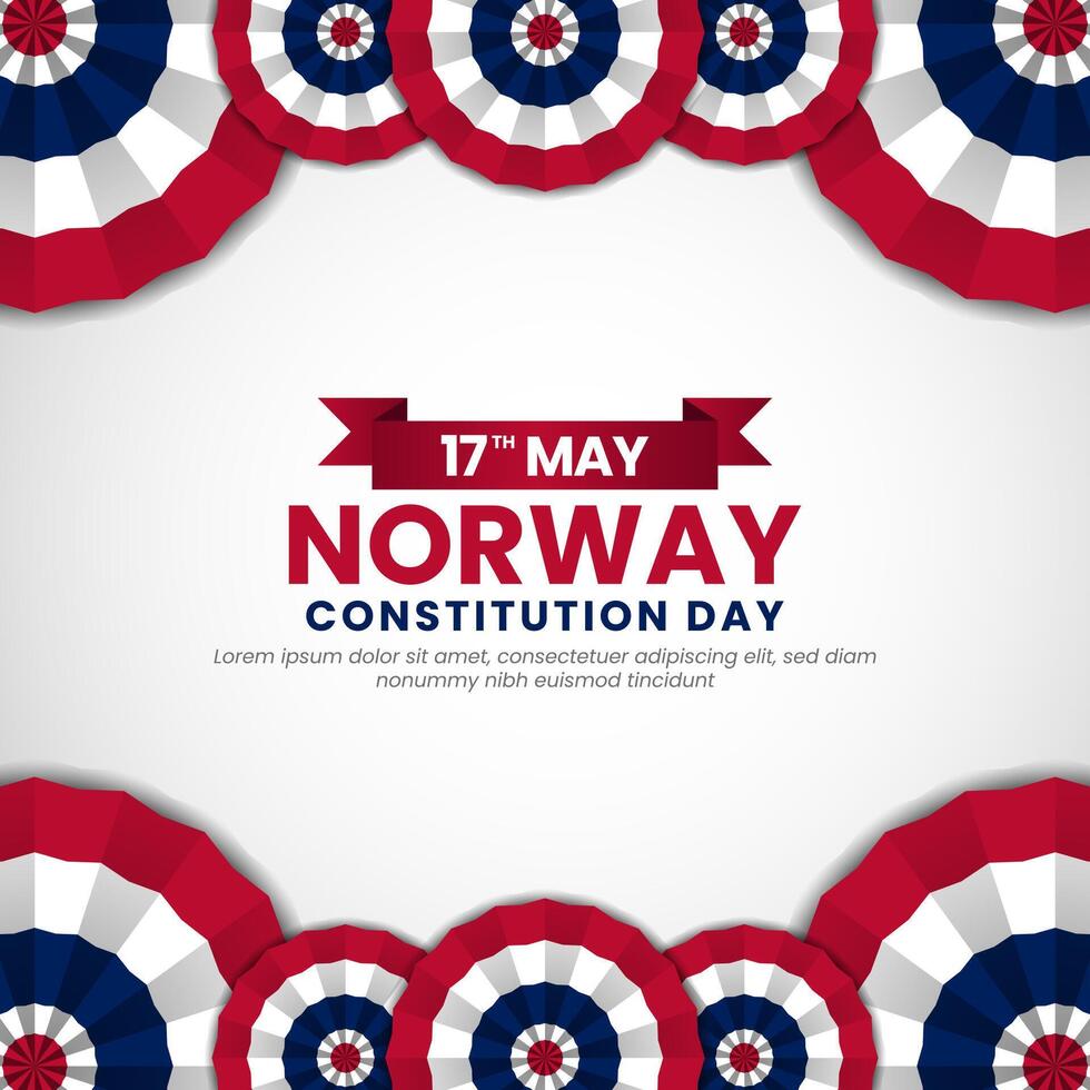 Norway Independence day square banner with unique flag vector