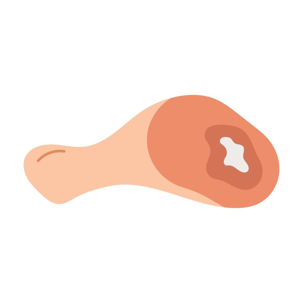 Chicken drumstick, raw poultry, meat, food. illustration. vector